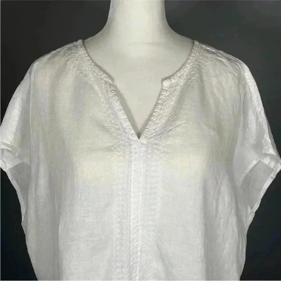 House of Harlow REVOLVE Linen Embroidered Top Medium White - Picture 5 of 12